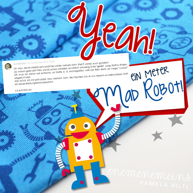 Gewinne Gewinne Gewinne! Lillestoff "Mad Robots", 5 eBooks von Leni pePunkt und eBook Knöpfchen-Loop Autumn